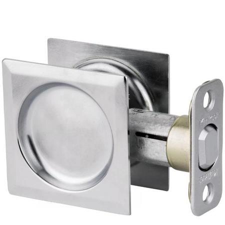 KWIKSET Kwikset: Square Pocket Door Lock / Passage / Satin Chrom KWS-93340-26D-SQT